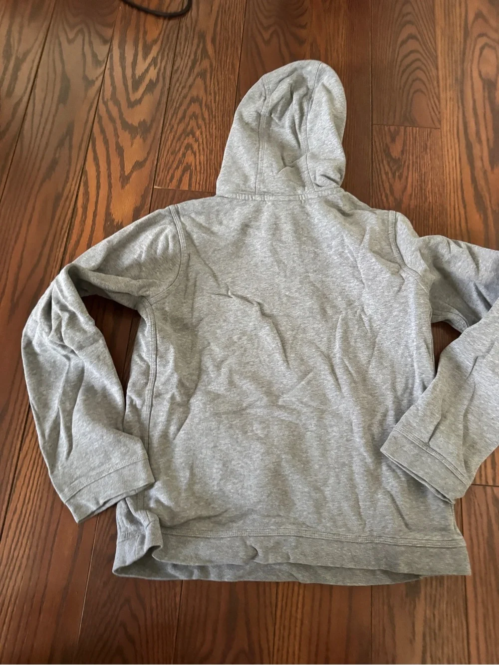 Big Boys Nike Gray Hoodie with White Swoosh Tag
